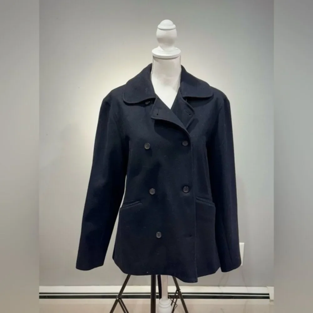 CLEARANCE! Black J. Crew Double Breasted Peacoat Size S EUC - Picture 1 of 5